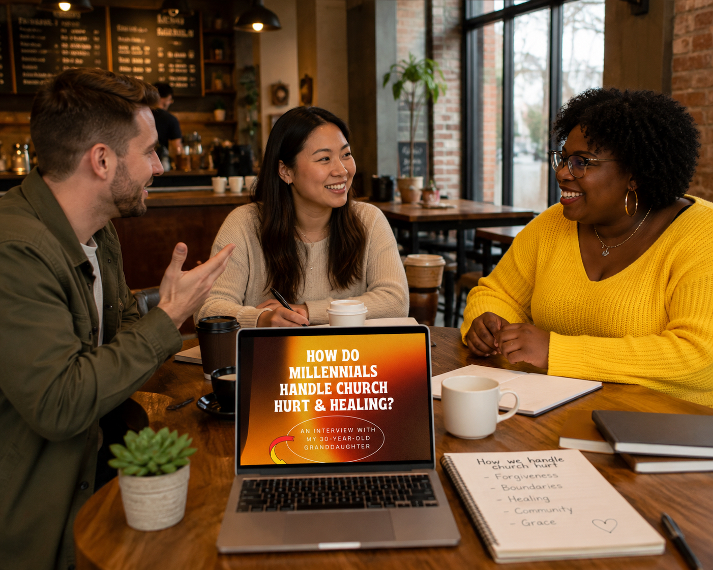 Millennials discussing Holy Hurt